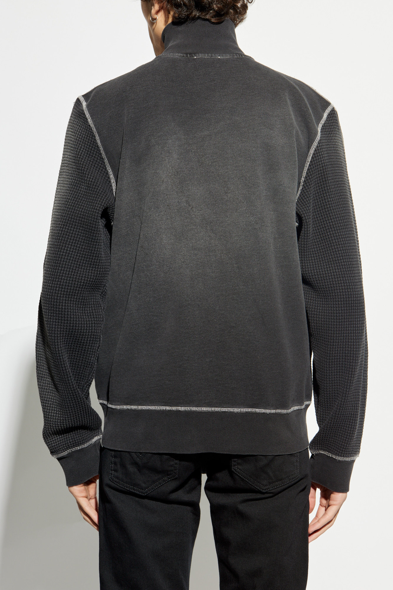 DIESEL★S-Wafy-Zip フェードエフェクト スウェットシャツ Grey Sweatshirt S-WAFY-ZIP Diesel - Vitkac AS
